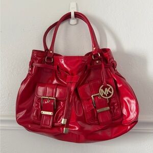 Michael Kors Shiny Red Shoulder Bag